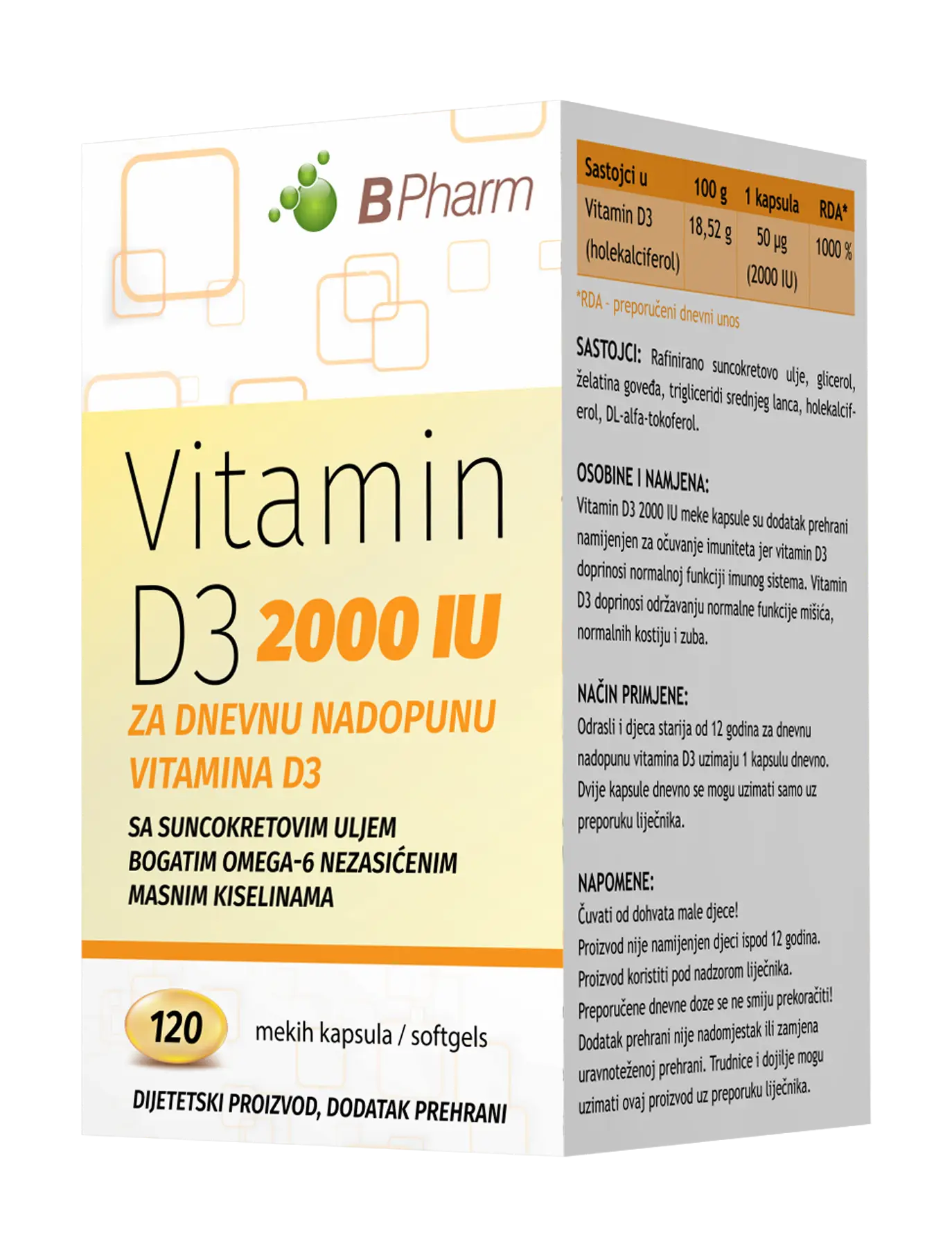 B Pharm Vitamin D3 kapsule